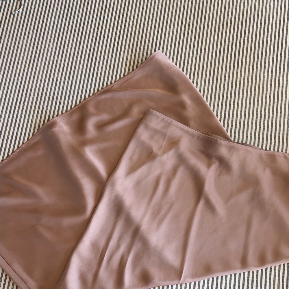 Satin Slip Skirt in Dusty Rose